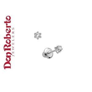 Child's 1/12 ct.Diamond Earrings in 14K White